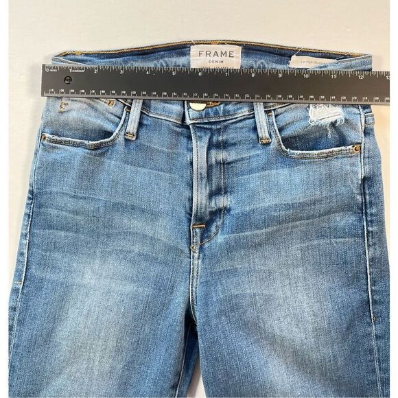 FRAME Le High Straight High Rise Roxton Super Stretch Size 25 StyleLHSTRE230 EUC - Picture 4 of 9